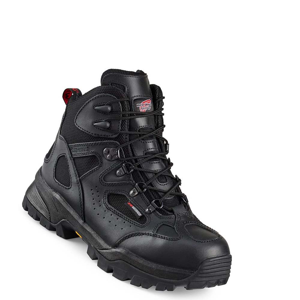 Red Wing 6-inch Safety Toe Men\'s Hiking Boots Black | ZA 268TCE